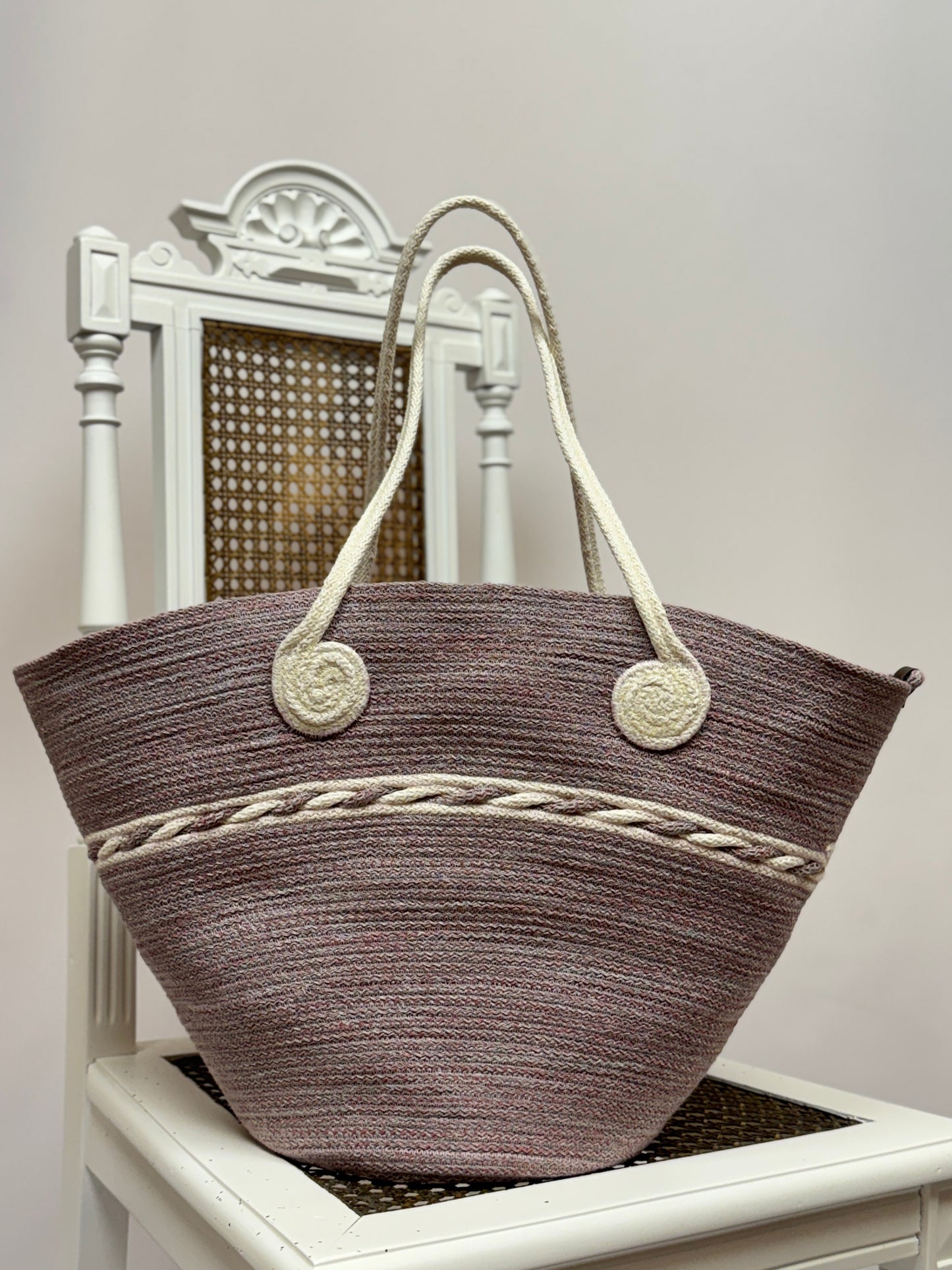 Kosz SOLO różowo biały