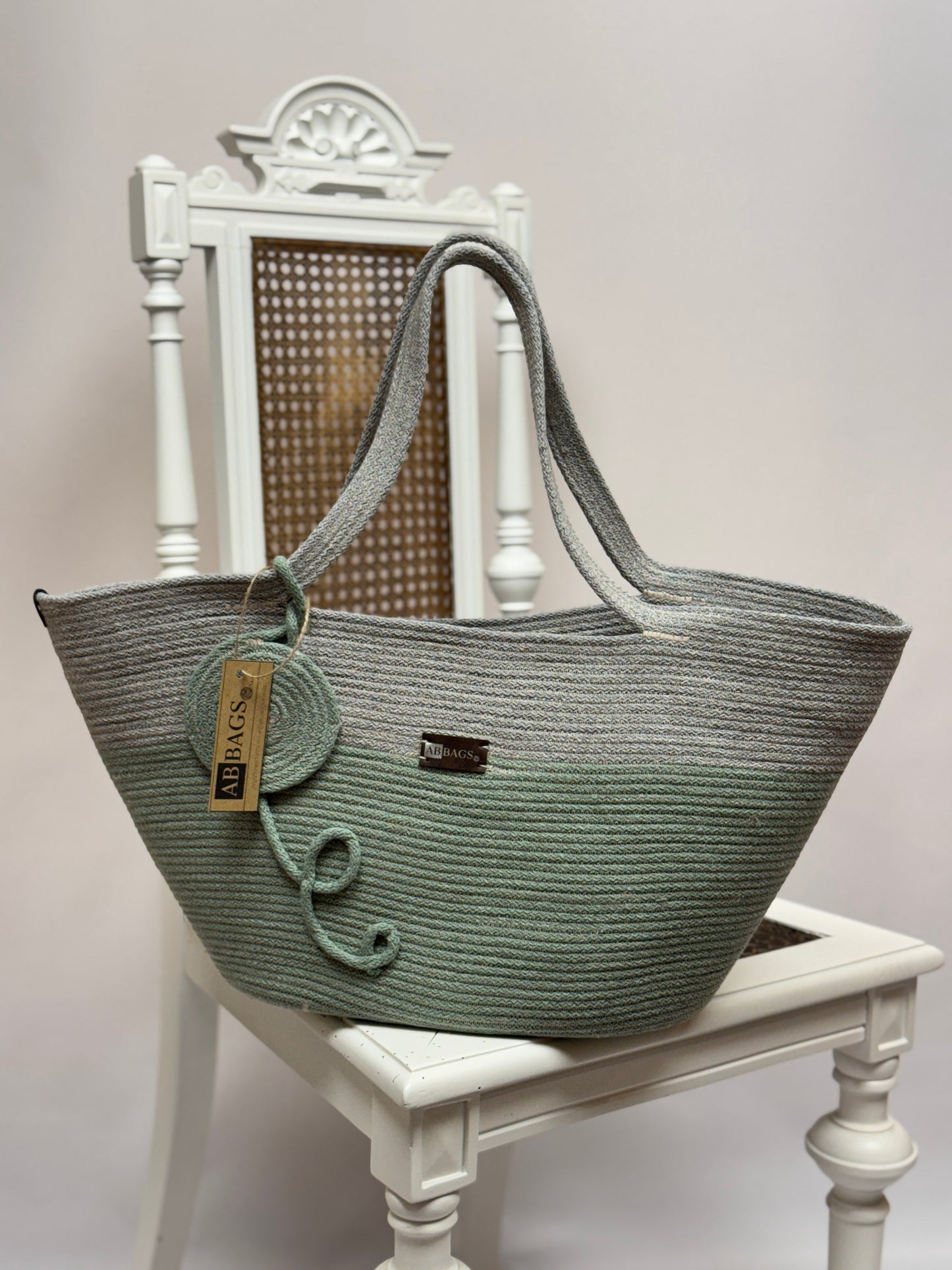 Kosz SOLO szaro miętowy