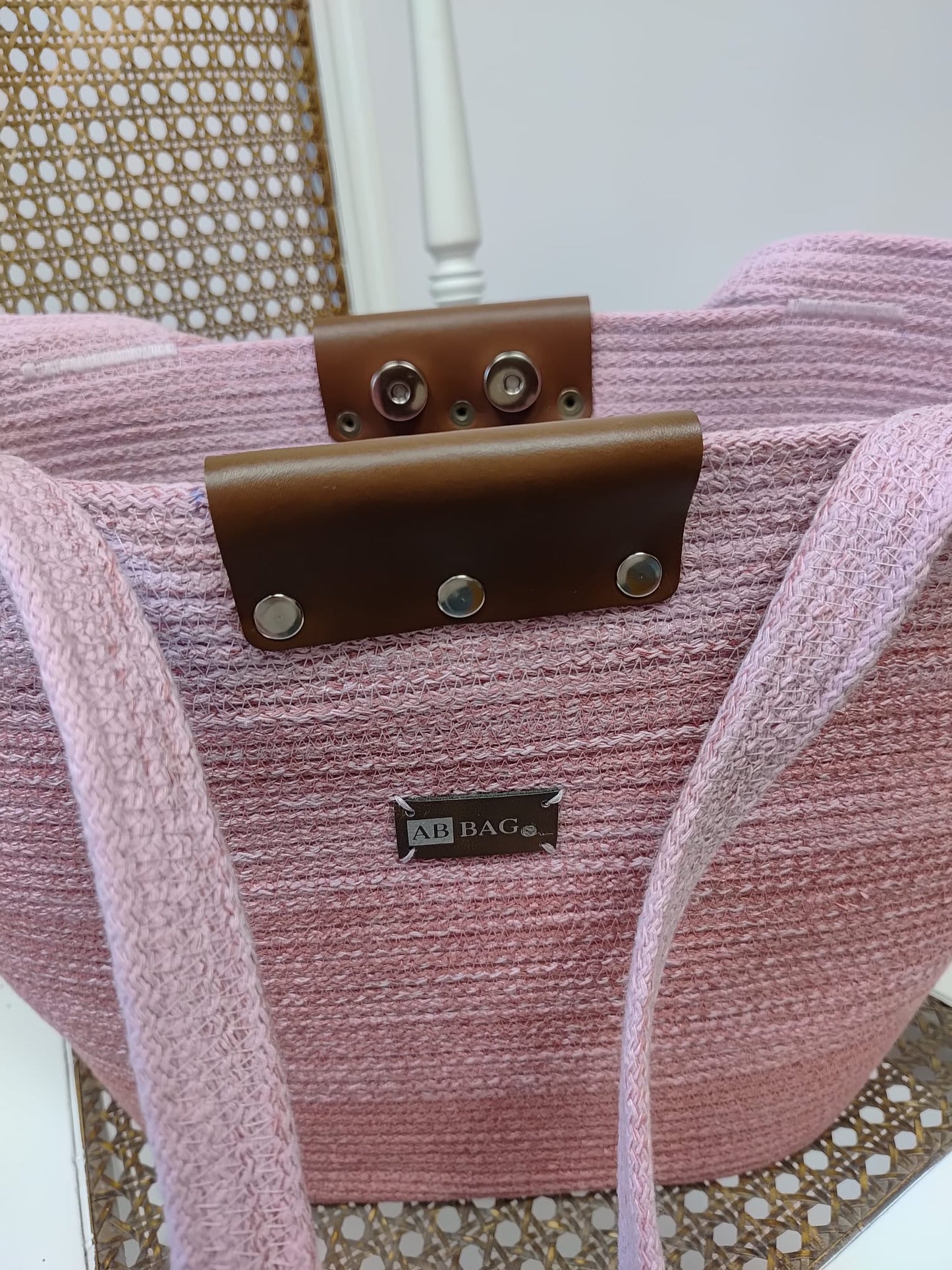 Kosz SOLO ombre lilia i brudny róż