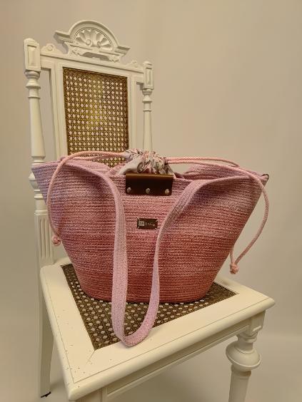 Kosz SOLO ombre lilia i brudny róż