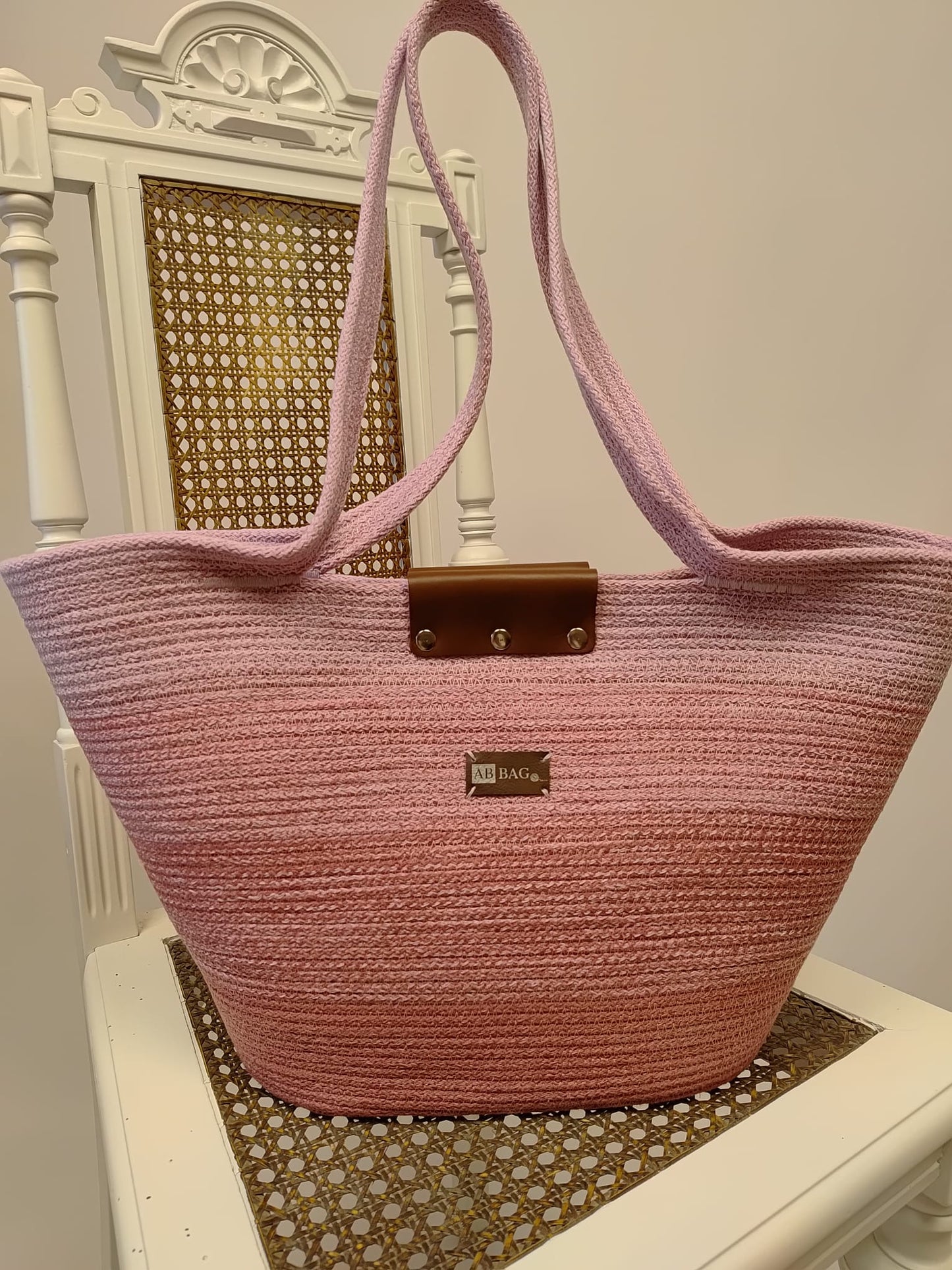 Kosz SOLO ombre lilia i brudny róż