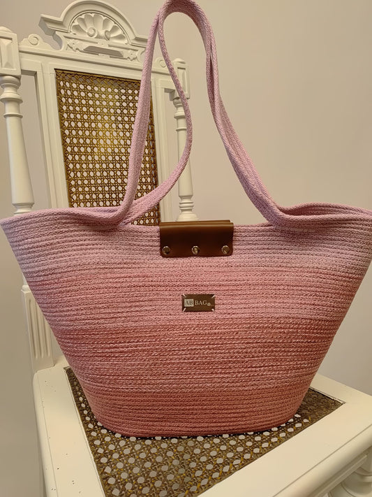 Kosz SOLO ombre lilia i brudny róż