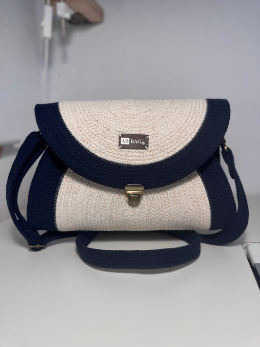 Torebka Flappa ecru granat