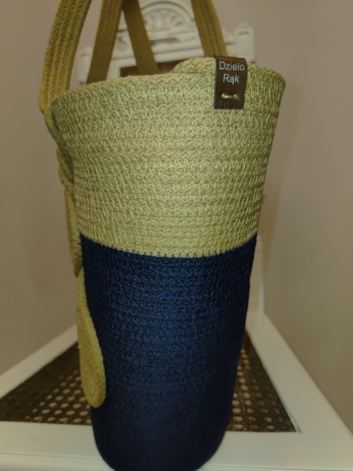 Kosz SOLO ciasteczko-granat